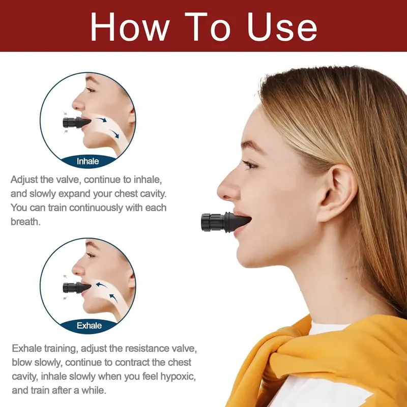 Lung Trainer - Portable Breathing Exerciser for Enhanced Lung Capacity, Adjustable Resistance Handheld Device for Respiratory Therapy, Ideal for Athletes & Fitness Enthusiasts. Easy to Clean. barbells original  lava 5