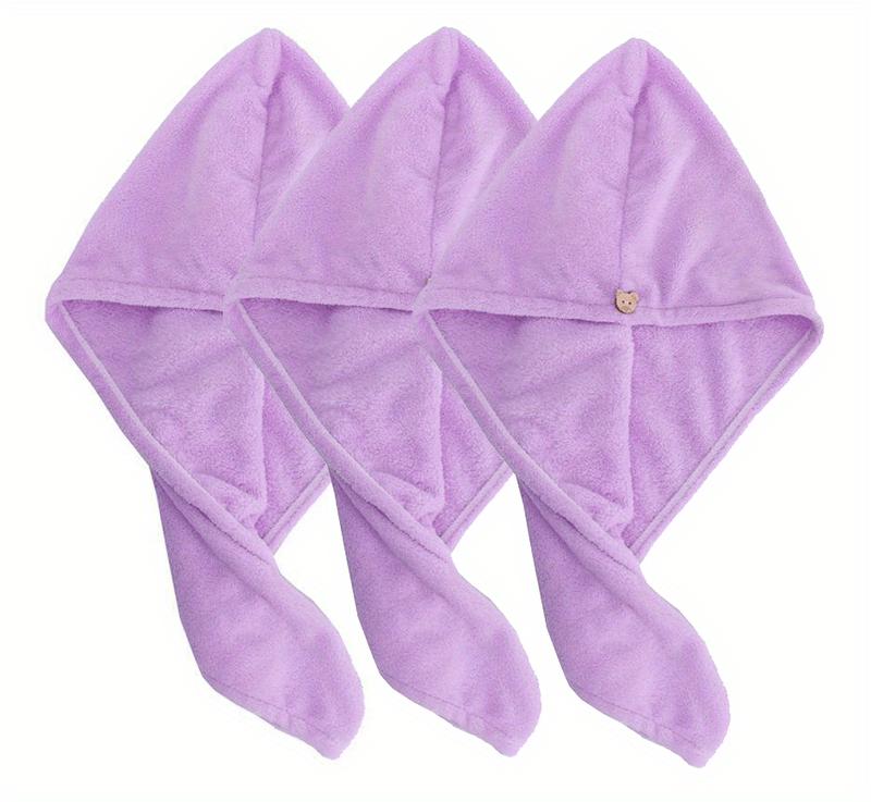 Product Introduction of 3pcs/4pcs Ultra-Absorbent Microfiber Hair Towel Cap - Quick Dry, Secure Button Design - Ideal for All Hair Types, Easy Hair Care & Bathroom Accessory 12