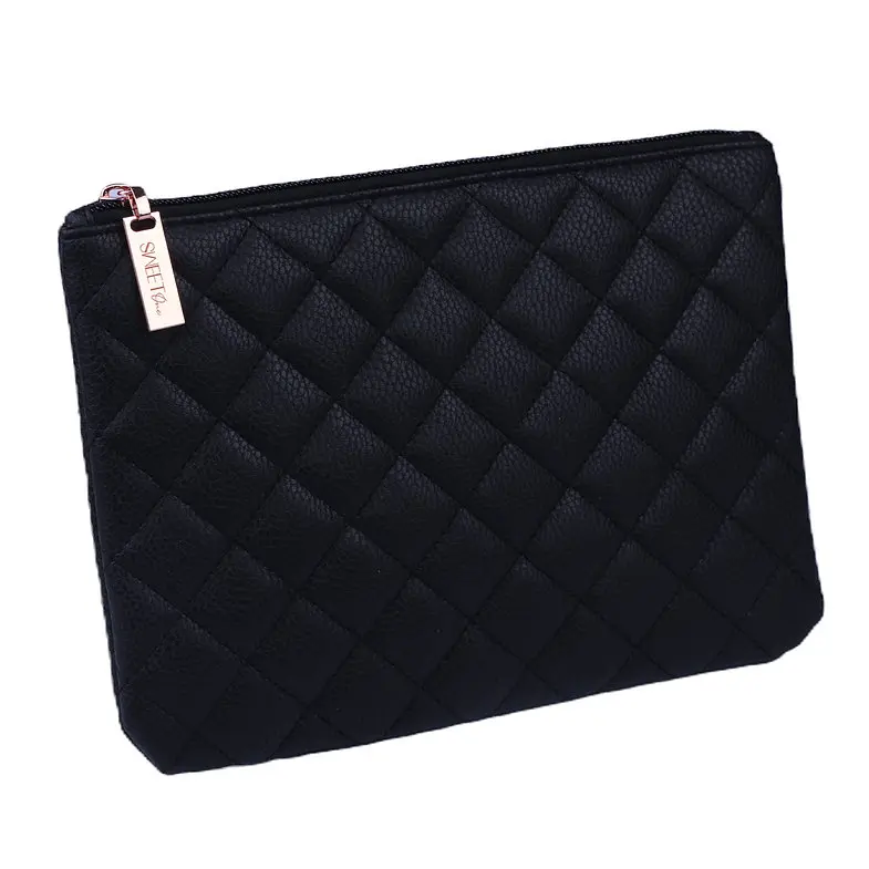 Sweet One Make Up Bag - Black/Rose Gold, Fits 20-25 Brushes, Durable Material