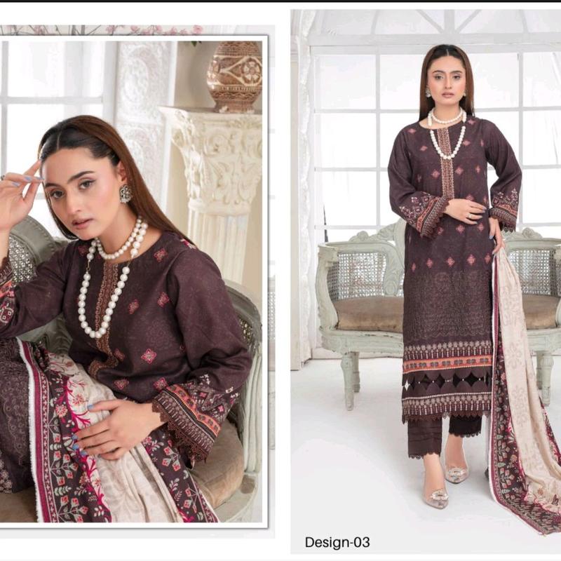 Digital Print & Embroidered Slub Khaddar Shirt - Primer Quality Ready to Wear clothes Traditional Womenswear Elegant Fabric Dress Formal Suit Aesthetic 1