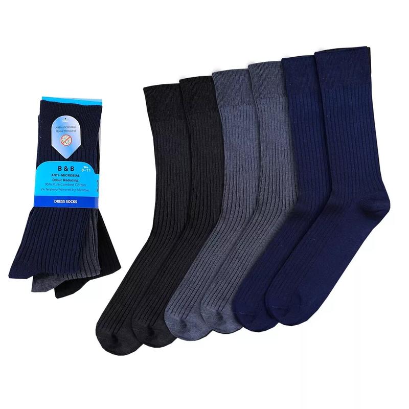 Mens Non Elastic Diabetic Socks Loose Soft Grip Top Adults UK 6-8, 8-11 Sizes Cotton Menswear Dress Polyester 1