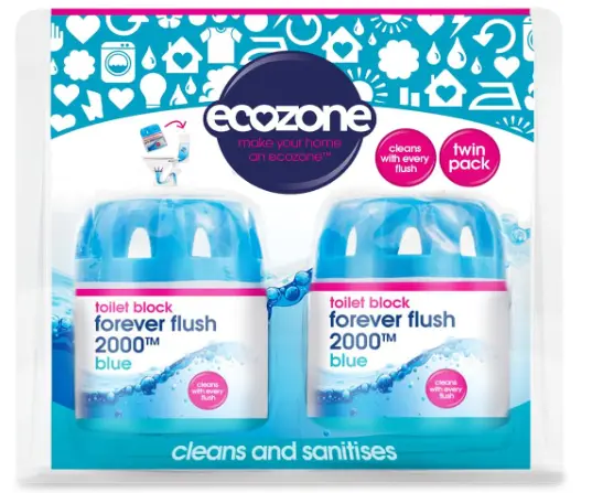 Ecozone Forever Flush 2000 Toilet Block Twin Pack,blue