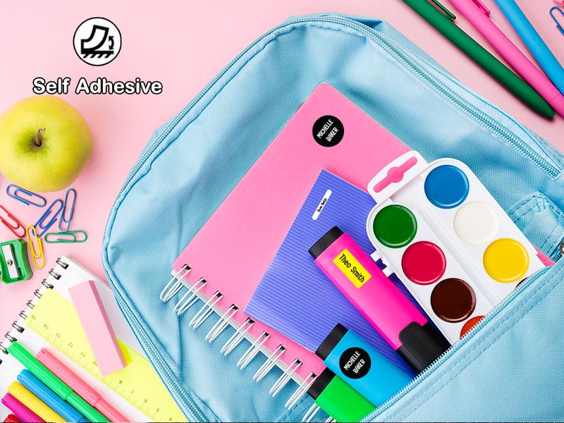 Papa Prints 55 Kids Name Labels - Waterproof, Self-Adhesive Stickers for School & Water Bottles 6