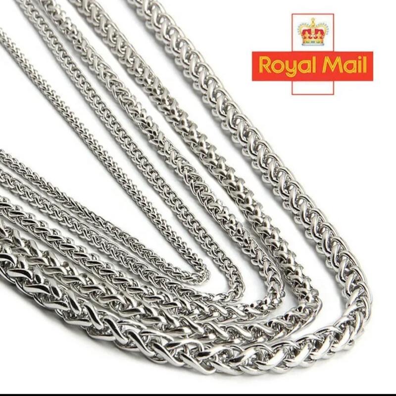 Mens Chain 3 4 5 6 8mm Cuban Link Silver Spiga Womens Necklace Sizes 22" Steel UK 6