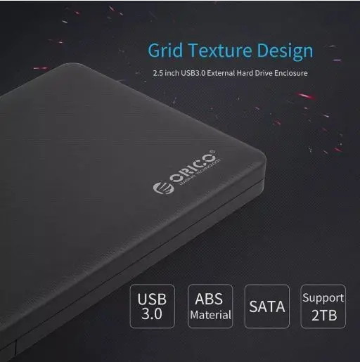 2.5 Inch USB 3.0 External SATA lll HDD SSD Hard Drive Enclosure Caddy Case - Portable External Hard Drive Enclosure 3