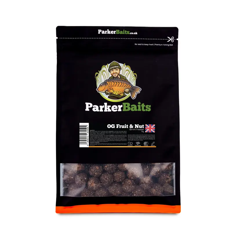 ParkerBaits OG Fruit & Nut Boilies 5kg Pouches for Carp Fishing - Nutty Flavour Blend with Tiger Nuts, Peanut Protein, and Superfoods 2