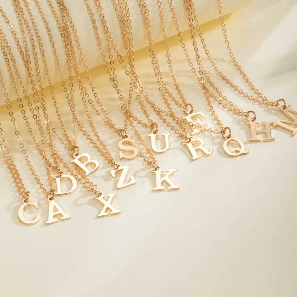 English Letter Necklace Female Personality