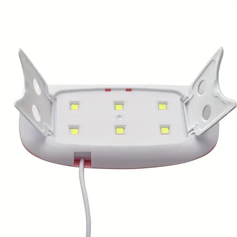 Portable Mini Nail Lamp with 6 UV/LED Beads - Pink & White, USB Powered, Foldable Design for Gel Polish Drying - Nail Art, Nail Care Cosmetic Cutics Manicure 4