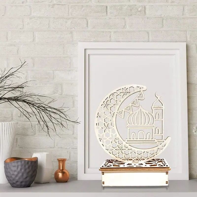 Ramadan Decorations Light, Eid Lights Decorations, Ramadan Decorations for Home, Eid Mubarak Decorations Lights Ornaments Muslim Ramadan Table Lamp for Home Religious Traditional Gifts Lightweight 3