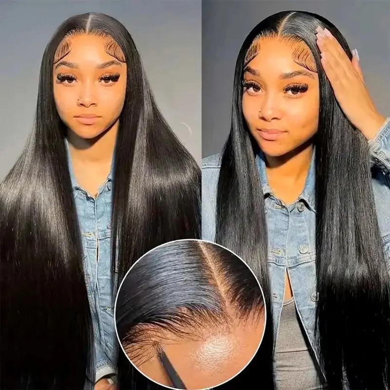 28 Inch Wear and Go Glueless Wigs Human Hair Pre Plucked Pre Cut for Beginners 6x4 5x5 9x6 HD Lace Closure Wigs Straight Lace Front Wigs Human Hair No Glue Pre Cut 180% Density 3 Seconds to Wear Glueless Wigs