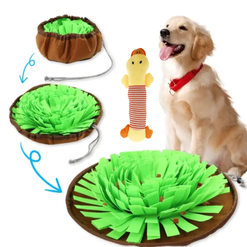 Snuffle Mat for Dogs & Puppies - Washable Training Puzzle Toy for Large & Small Dogs - Game for Boredom & Feeding Mat for Dogs Brain Stimulation & Stress Relief - Pet Foraging Mat for Smell Training 0