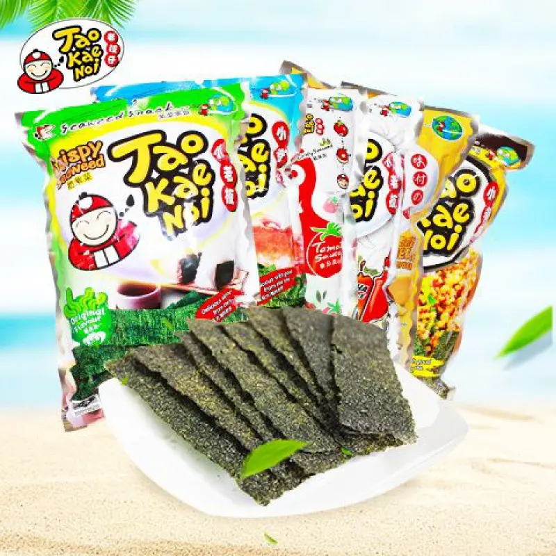Tao Kae Noi Hi Tempura Crisy Seaweed Thai Crispy Crisp Snacks 40g Halal Orginal/Spicy/Tom Yum Flavor