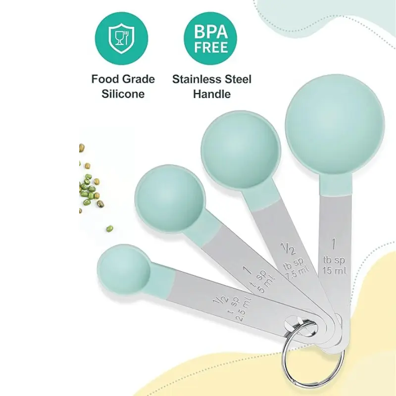 Measuring Cups and Spoons Set of 8 Pieces, Nesting Measuring Cups for Measuring Dry or Liquid Ingredients, Stainless Steel Handle Kitchen Utensils 1