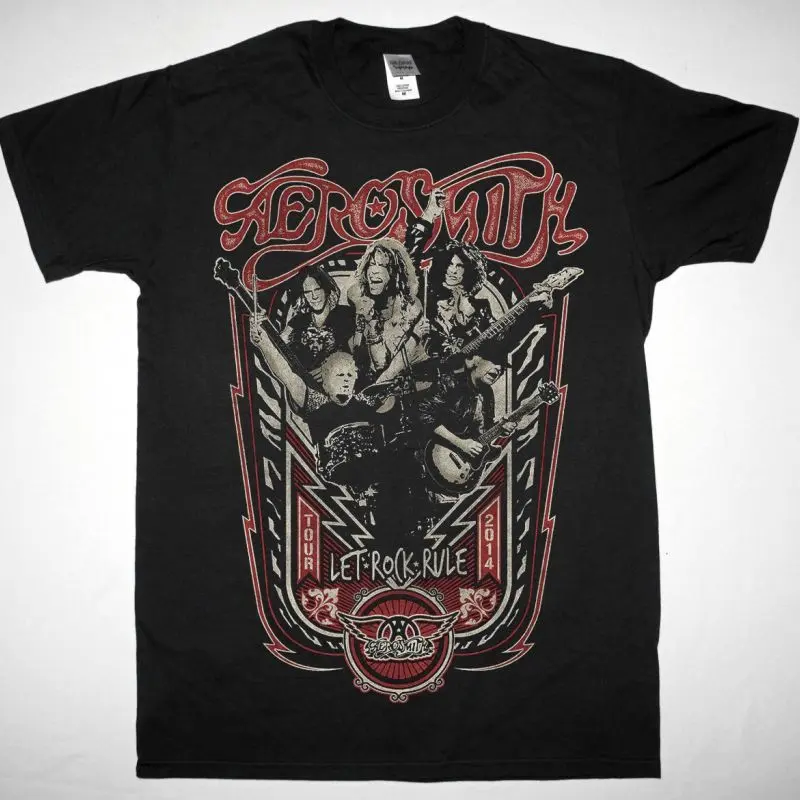 AEROSMITH LET ROCK RULE 2014 TOUR NEW BLACK TSHIRT 0
