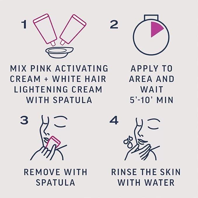 Veet Expert Hair Lightening Cream Kit, Face & Body, Normal Skin, 2 x 75ml, with Mixing Shell and Spatula, Effective in 5 Mins 2