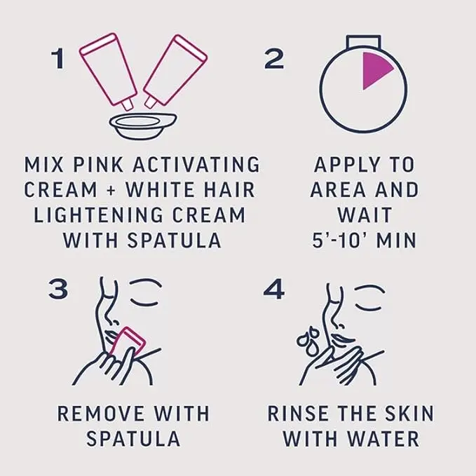 Veet Expert Hair Lightening Cream Kit, Face & Body, Normal Skin, 2 x 75ml, with Mixing Shell and Spatula, Effective in 5 Mins 2