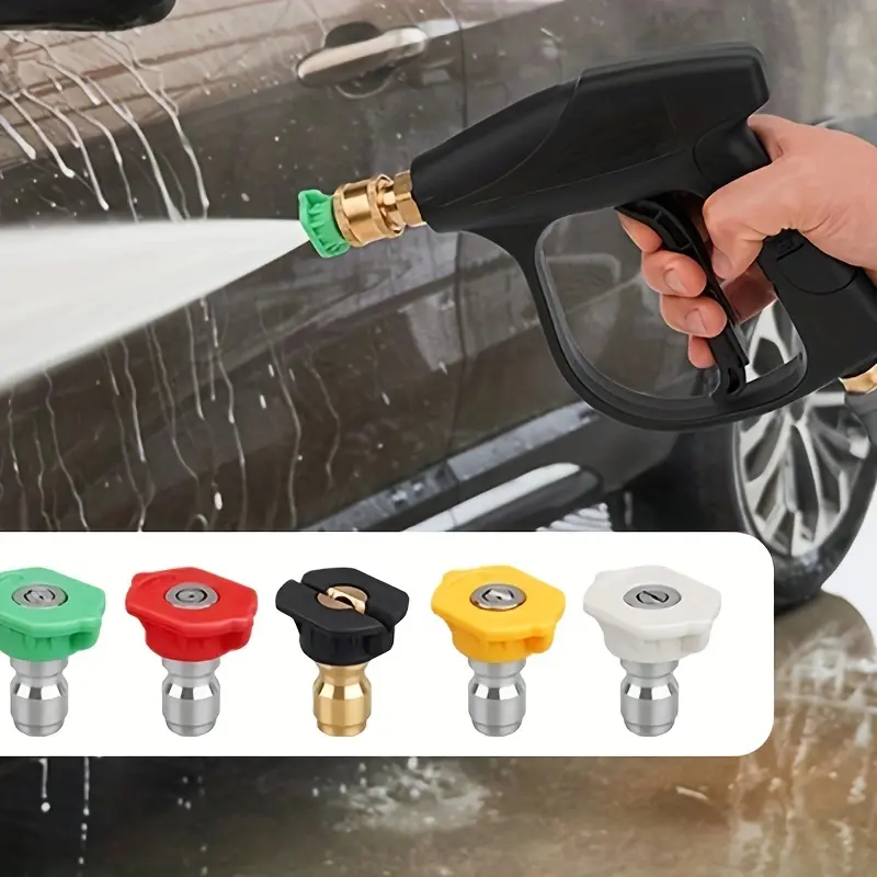 Simplexsh Pressure Washer Snow Foam Cannon Lance Gun, 1L Adjustable 1/4" Quick Release Foam Cannon Bottle Soap Dispenser With 5 Color Nozzles And Foam Lance Gun For Car Wash, Courtyard Cleaning 3