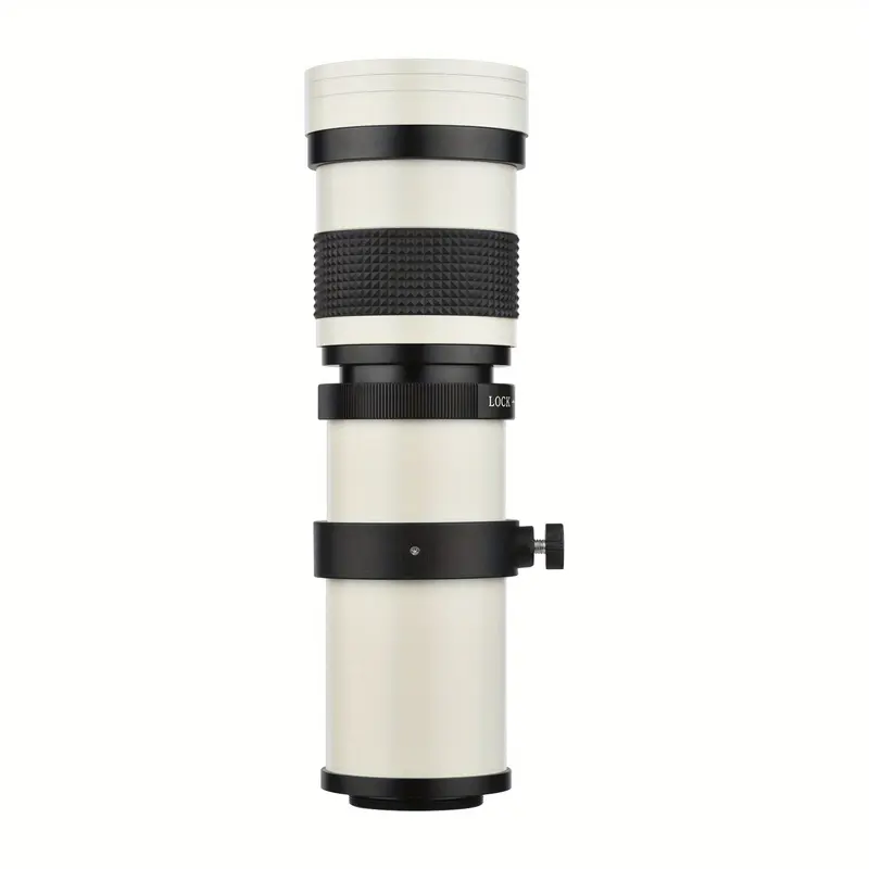 TOMSHOO MF Super Telephoto Zoom Lens F/8.3-16, 420-800mm, T Mount, 1/4" Thread - Compatible with Canon, Nikon, Sony, Fuji Olympus Cameras - Includes Front and Rear Caps, Carrying Pouch, Night Sky Imaging|Sleek Cylindrical Lens|Durable Construction 3