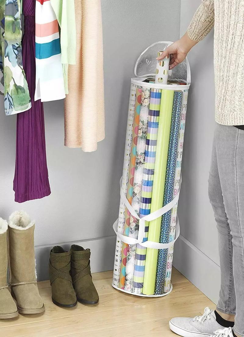 Product Introduction of 2PCS Cylinder Wrapping Storage Bag for Christmas - Tidy Bag for Wrapping Paper 4