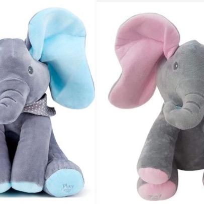 Peek-a-boo ,Singing Elephant Plush Toy with Moving Ears for Baby Gift - Cute Stuffed Animal 3