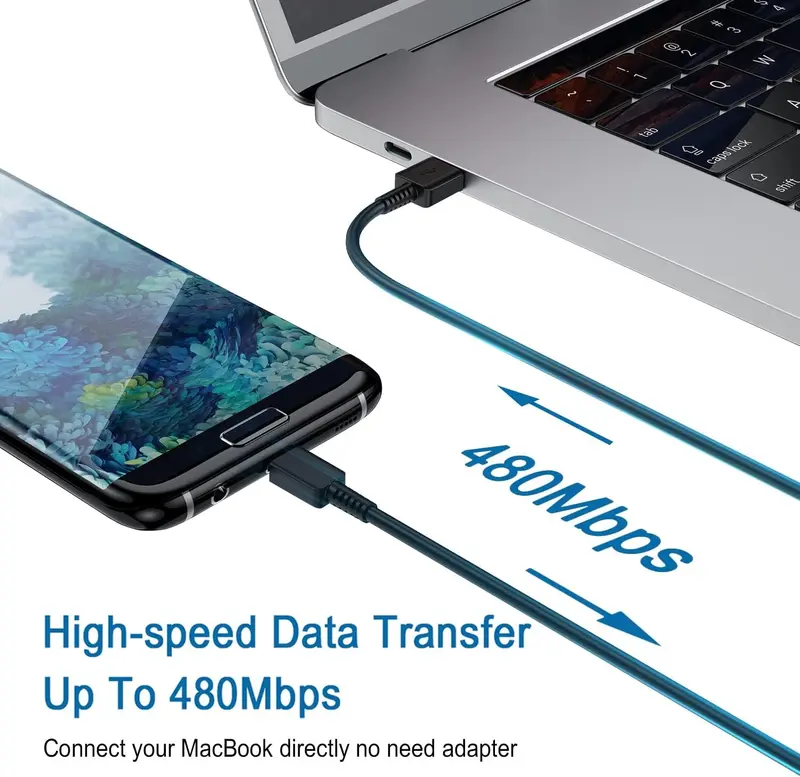 2 Pack of USB Fast Adapter Charger Plug, USB To Type-C Fast Charging Cable, USB wall Charger with type-c Cable For Samsung/S22/S20/Note10/Note10+/etc Reliable And Secure. Mobile Cellphone Smartphone Electronic type  c  phone  charger 4