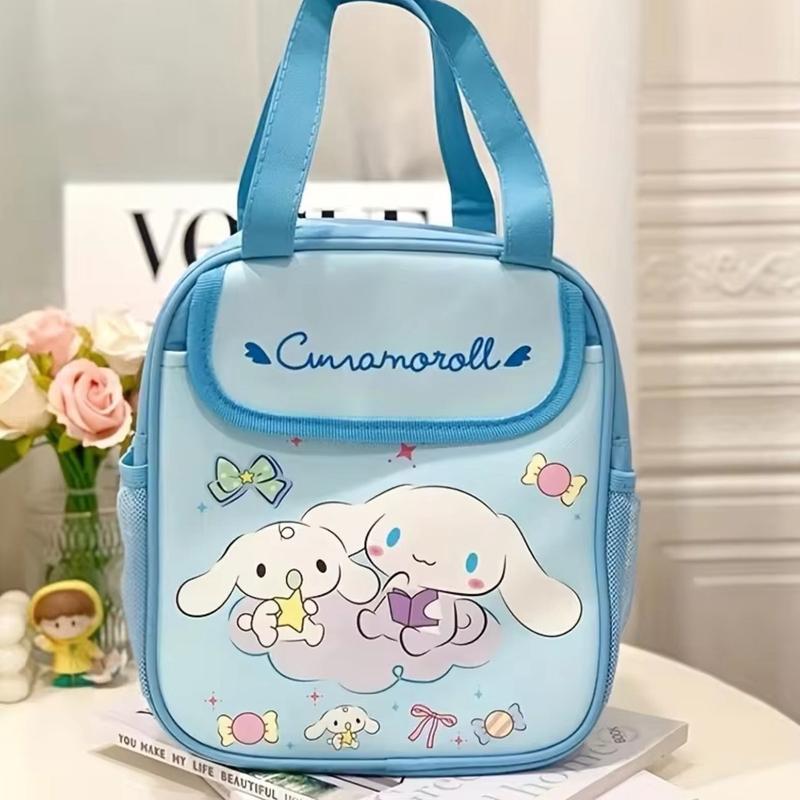 1pc Cute Sanrio Hello Kitty, Cinna & Kuku Insulated Fashionable Lunch Bag - Reusable, Foldable, Zipper Closure, PU Material, Unlined 4