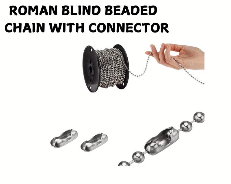 Product Introduction of 3 Meter Roller Roman Vertical Blind Chrome Beaded Chain With 2 Connectors Universal Compatibility 2