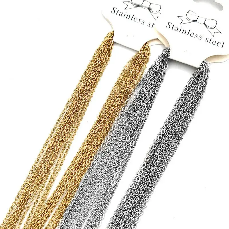 Dicach Gold Plated Non Tarnish Stainless Steel Cable Chains 16” 18” 20” women s