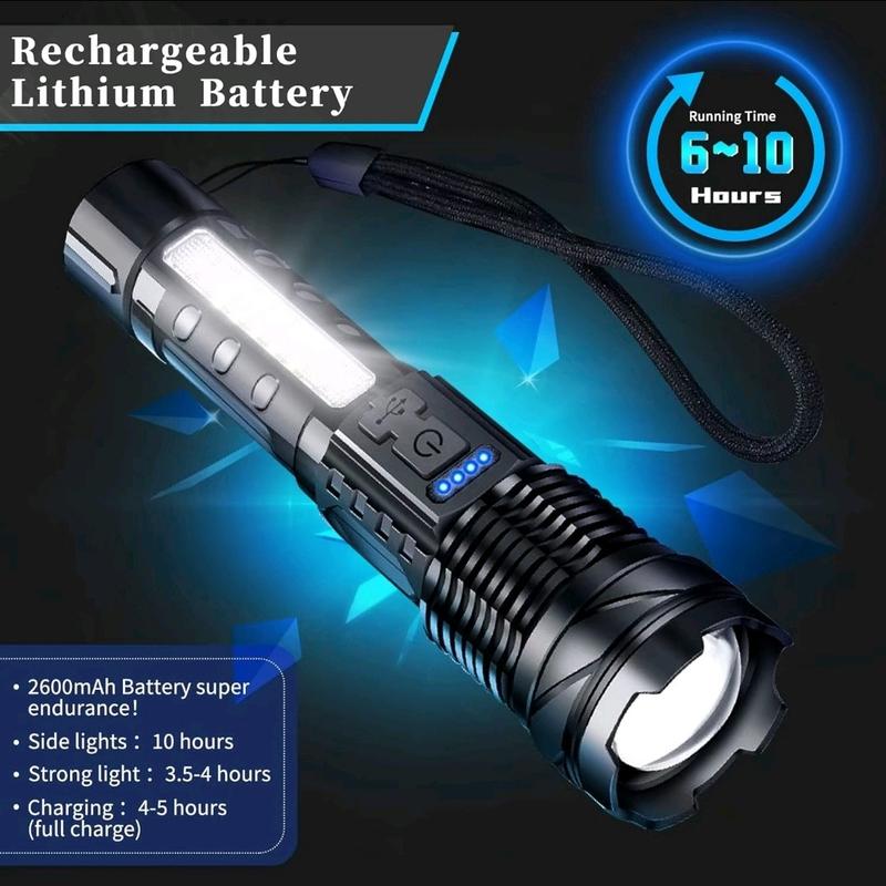 Super Bright Flashlight with USB-C Charging Port and 7 Lighting Modes for Everyday Use, Camping, Walks, Hiking, and Working - High Power LED Torch 2