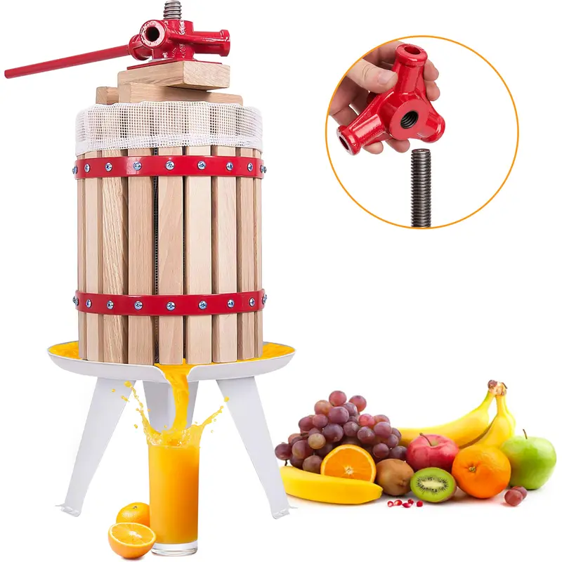 Crystals Traditional Handmade Heavy Duty Wooden Kitchen Fruit Pressed Wine Cider Maker Crusher Apple Juicer Utensil - 18L Capacity 4