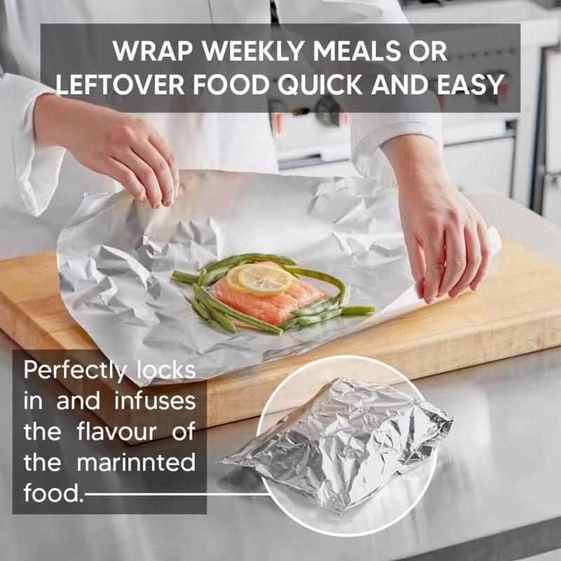 Pack of 5 Premium Quality Aluminum Kitchen Catering Tin Foil Rolls, 300mm x 12m 12" inches Cookware Disposable 2