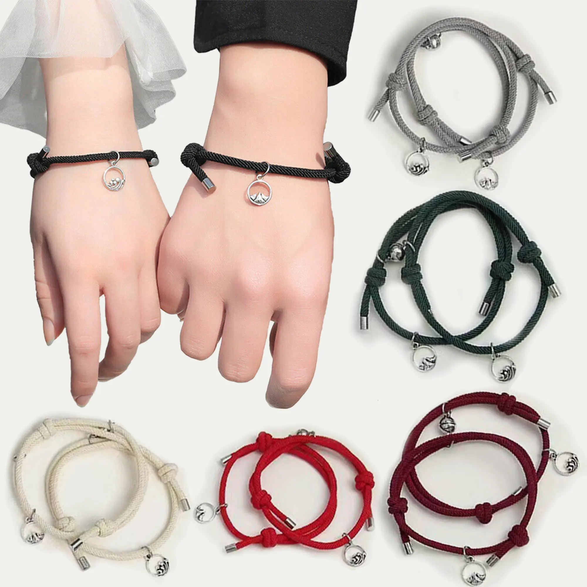 Couple Bracelets - Matching Magnetic Bracelets for Couples, His and Hers Relationship Accessories, Stylish and Meaningful Gifts for Anniversaries and Valentine's Day