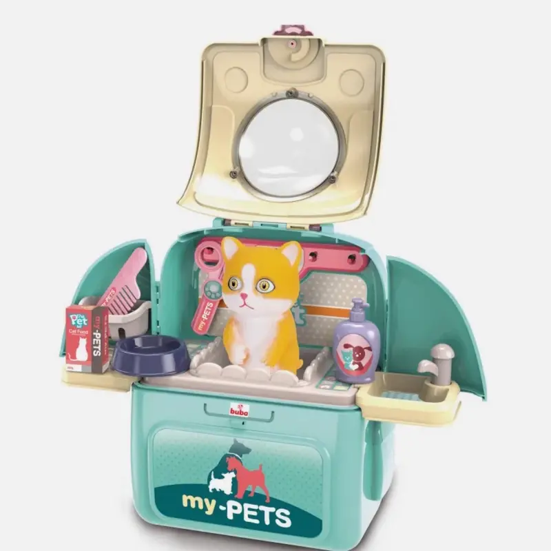 Pet, Rabbit & dog  care  or Cat Grooming Backpack Carry Case Role Pretend Play Kids Toy 1