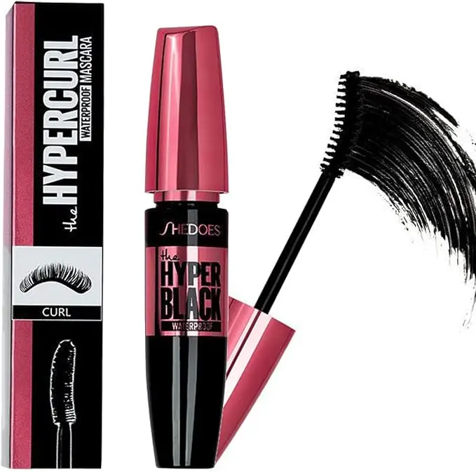Shedoes Mascara Long Lasting Natural Waterproof Anti-sweat Eyelashes Extension Hyper Black Silk Fiber Mascaras Curling Thick Long Eyelash Cosmetics Water Proof Makeup Mascara