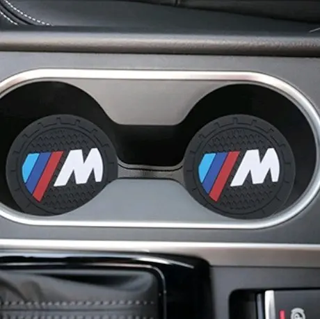 2 x BMW M Series 7cm Car Coaster Cup Holder Mat Water Bottle Anti-Slip Mat 3