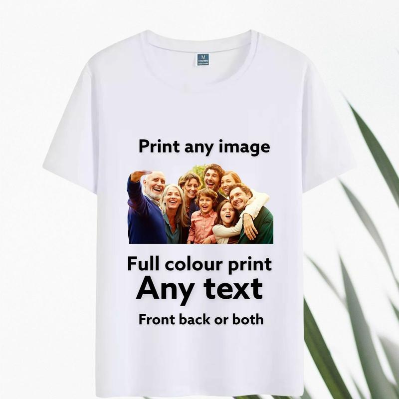 Personalised Custom Printed T shirt Your Photo Printed Round Neck Shortsleeve Top Breathable Fabric Menswear T-Shirt Tshirt Classic Tee Comfy 1
