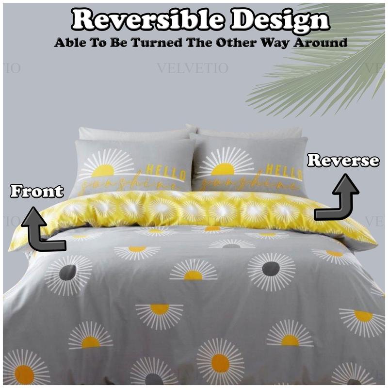 Summer Duvet Cover Set Reversible Quilt Covers Bedding Single Double King Size 5