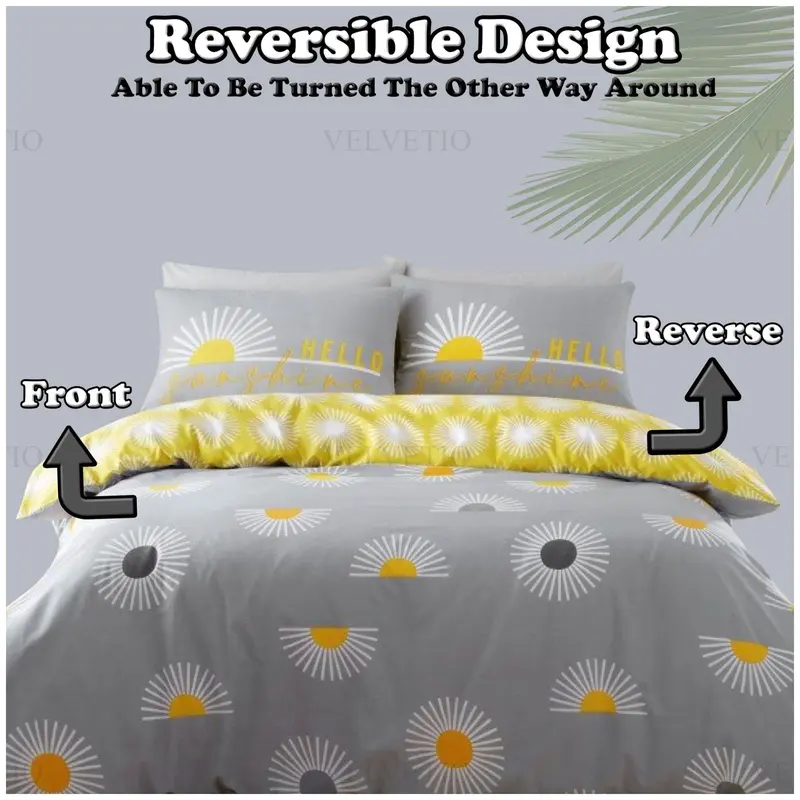 Summer Duvet Cover Set Reversible Quilt Covers Bedding Single Double King Size 5