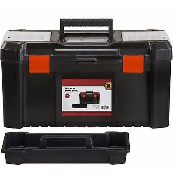 19" TOOL BOX CHEST BAG STORAGE BAG PLASTIC CASE & TRAY HEAVY DUTY TB095 0