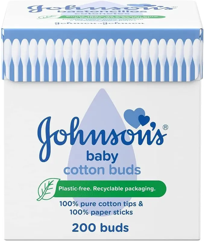 Cotton Buds (1 x Pack of 200) Soft & Gentle Ear Cotton Buds for Delicate Skin, Made of 100% Pure Cotton and Paper Sticks, Plastic-Free Cotton Buds to Clean Delicate Areas, around Eyes and Outer Ear 0