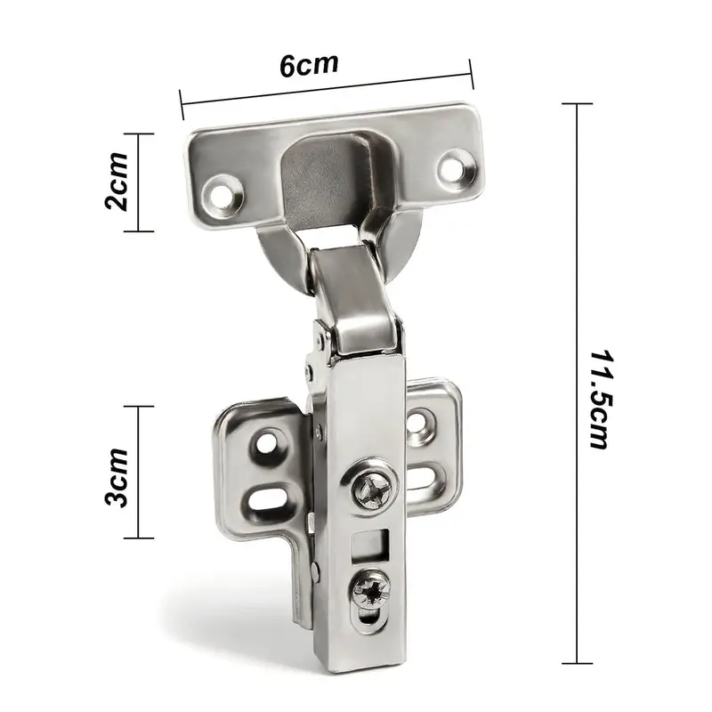 GoDyna 10Pcs Cabinet Hinges with 35 mm Screw 110 Degree Closing Hinge Cover Hinge Nickel-Plated for Kitchen Cabinet Wardrobe Door Bathroom 2
