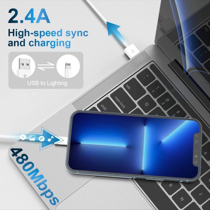 Fast Charging Smartphone Data Cable, 1 Pics 27W Fast Charging Cable,  USB to IPhone Cord Devices 1