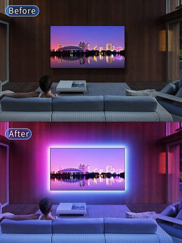 TV Light Strip, 5M LED Backlight for 45-75 Inch TV, Music Sync RGB Color Changing with Bluetooth Function - Home Theater Lighting (16.4ft) 3