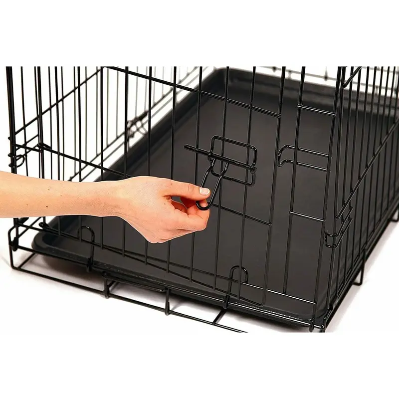 Dog Crate XXL Dog Cage Pet Cages with 2 Doors Easy Clean Removable Plastic Tray Folding Metal Training Crate Extra Large Dog Crate 48 inch (XXL 48") 6