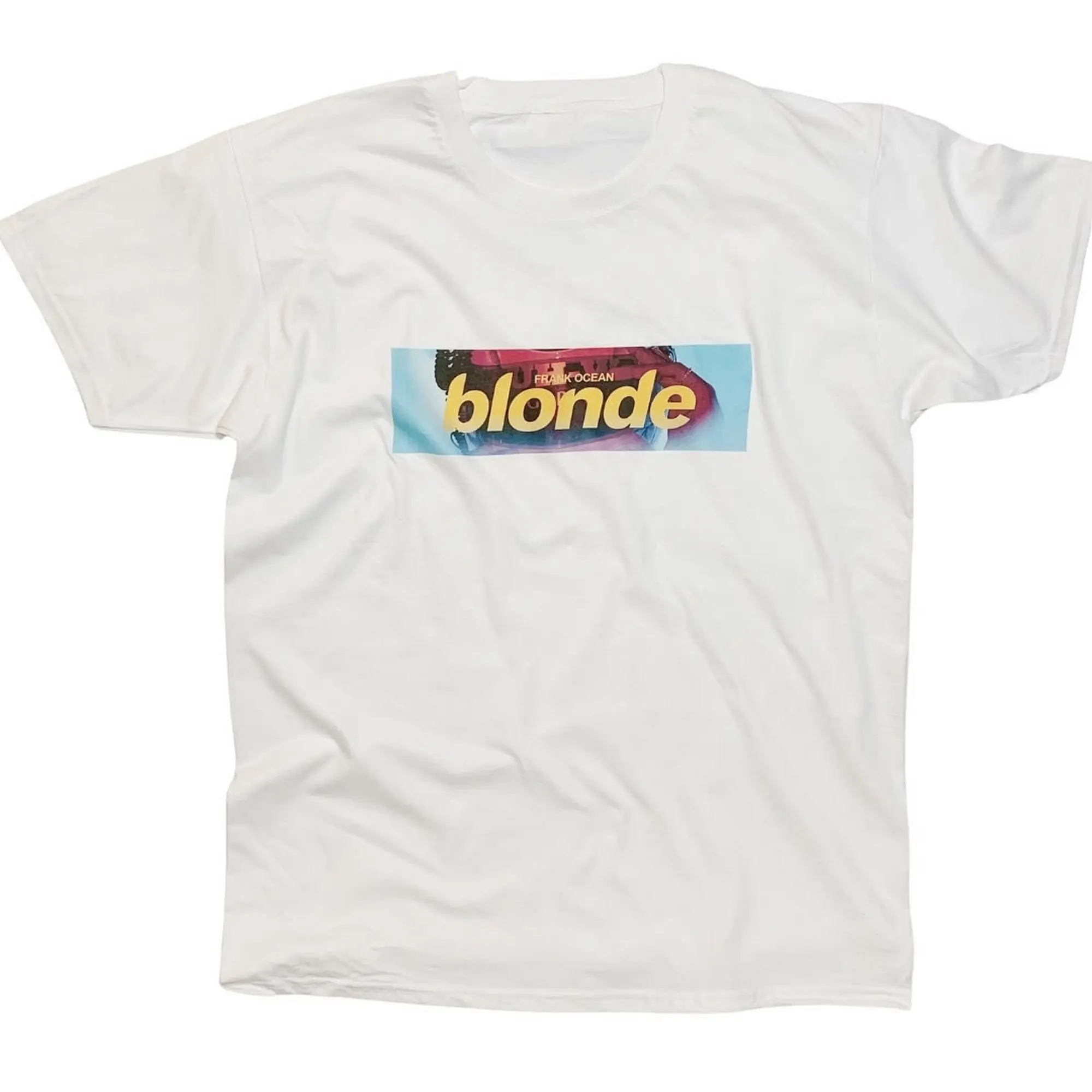 Frank Ocean Blond (Blonde) Hand Made T-Shirt With Minimalist Box Logo Print,  Blond Album Music Gift, Vintage Style T-Shirt, Blonded Trends T-Shirt