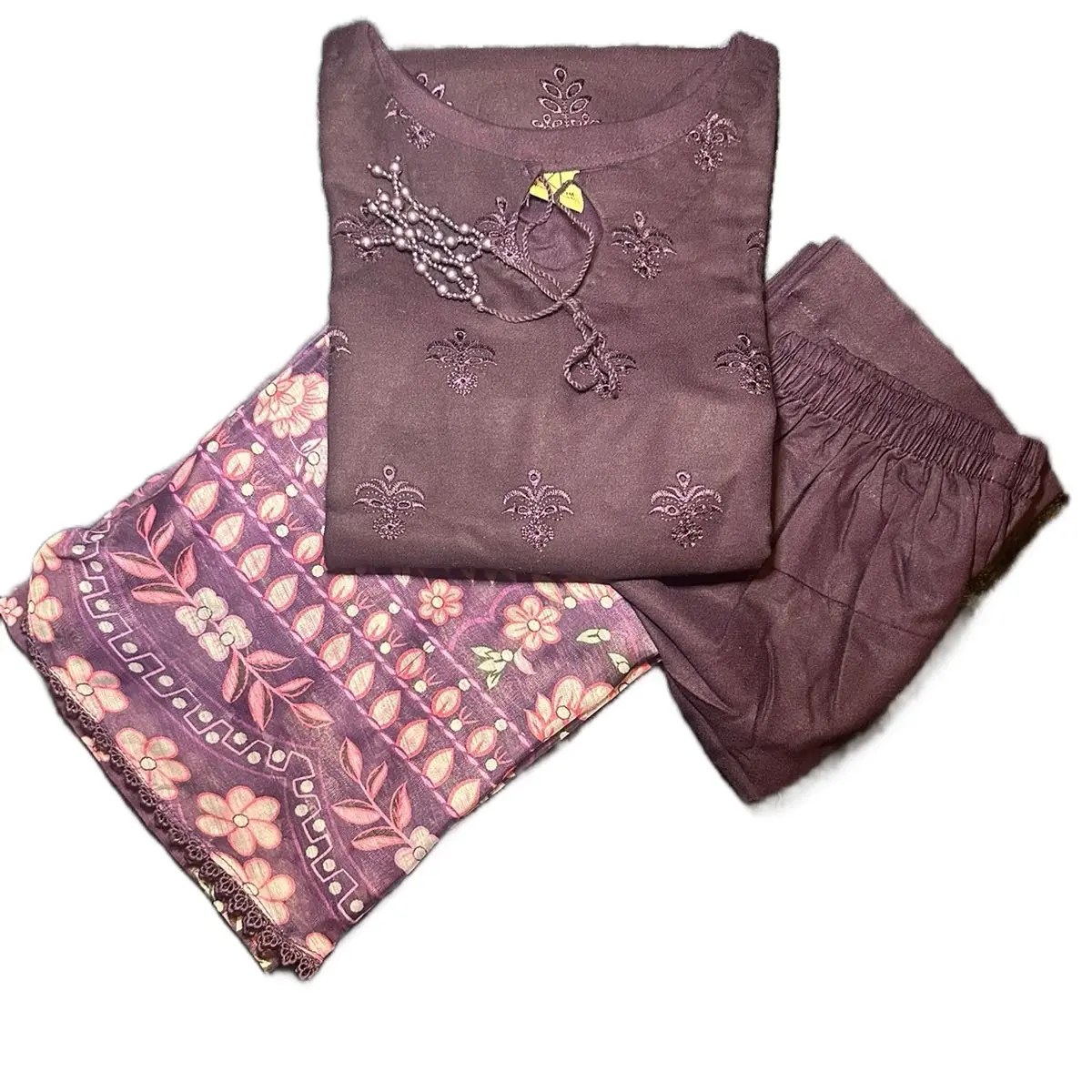 Women's Boring Khadar Embroidered Suit Set - Casual Dress S to L