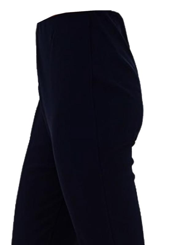Fashion Luva BLACK Chic Comfort: Women's Ribbed Stretch Bootleg Trousers with Elasticated Waist - Trendy Bootcut Pants for Everyday Elegance Womenswear Bottom Style Lady Stretchy Basic Fits Minimalist 1