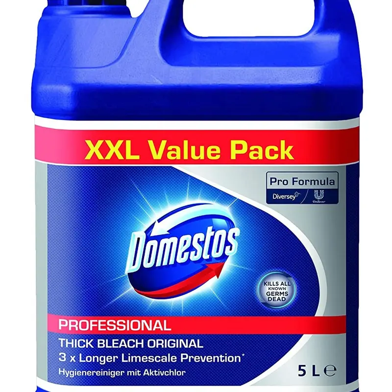 Domestos Thick Bleach Extended Germ Kill Washroom surfaces unscented , 5 Litre 0