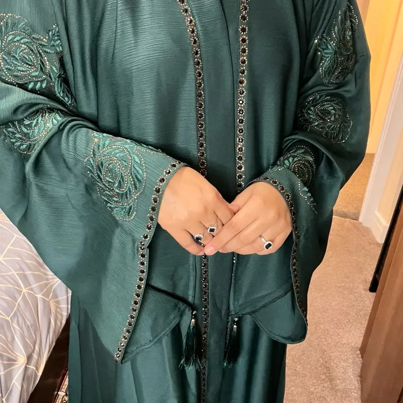 Arabic Style Abaya Party Wear with Embellishment and Embroidery Work 1