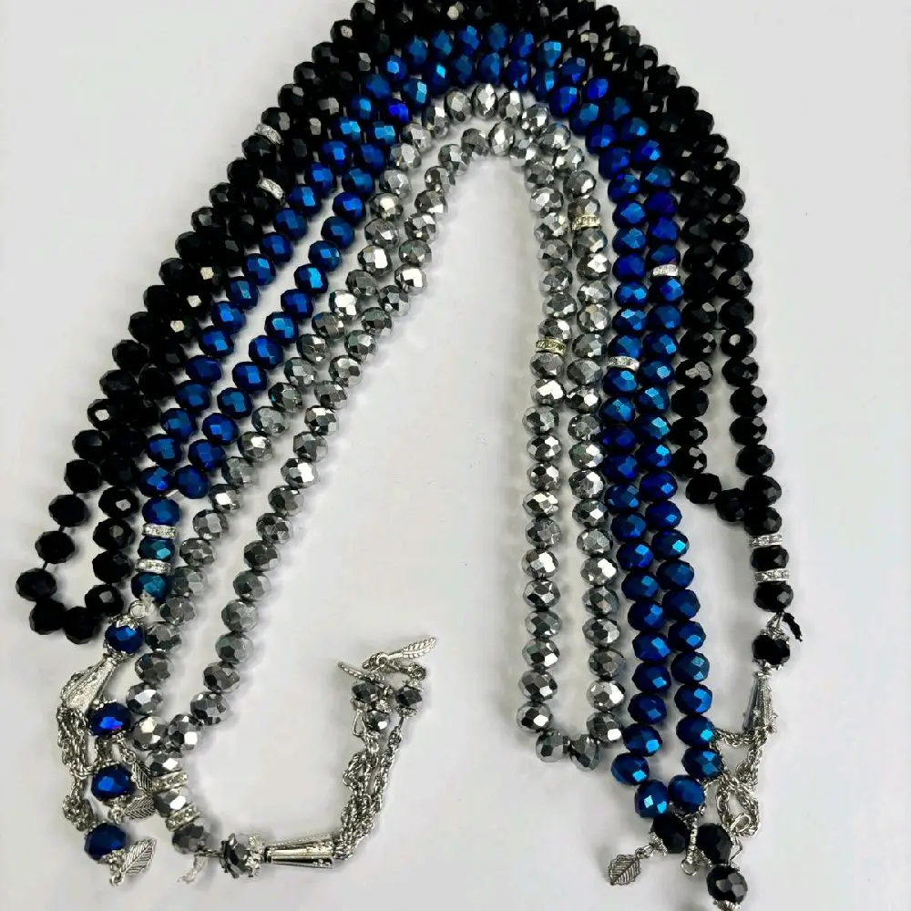Islamic Muslim Prayer Tasbeeh with Crystal Beads - Wedding Gift, Ramadan Eid 2025 - 100 Beads, 8mm Size